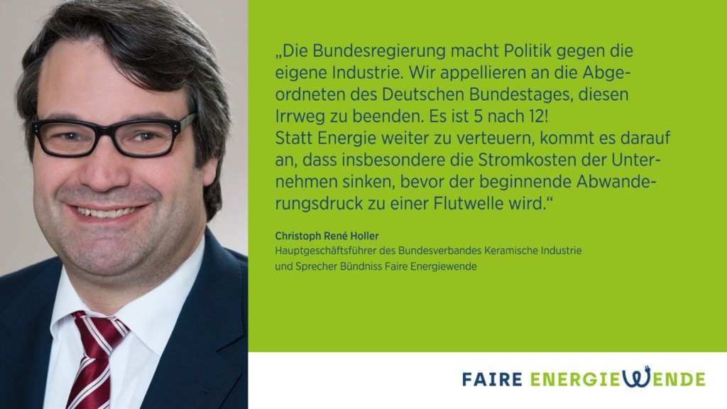 Christoph René Holler, Sprecher des Bündnisses faire Energiewende